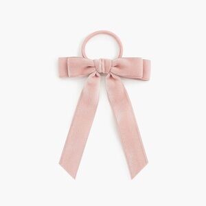 J. Crew pink velvet bow hair tie